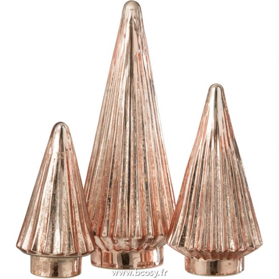 Jolipa J Line Jline Sapin De Noël Led Verre Rose Large