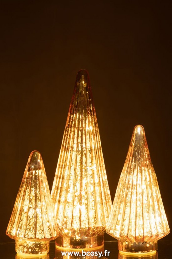 J-Line arbres sapins de noel sur pied J Line Sapin De Noël Led Verre Rose Large