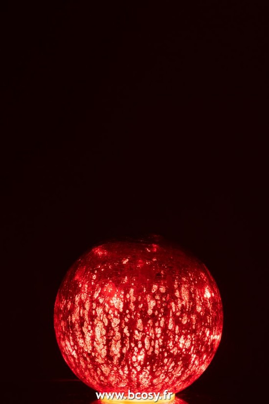 J-Line boules balles Jolipa J Line Jline Boule Led Verre Rouge Small