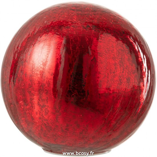J Line Boule Led Verre Rouge Small L16xB16xH15 cm Jline 26753 by Jolipa 26753