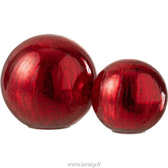 Jolipa J Line Jline Boule Led Verre Rouge Large