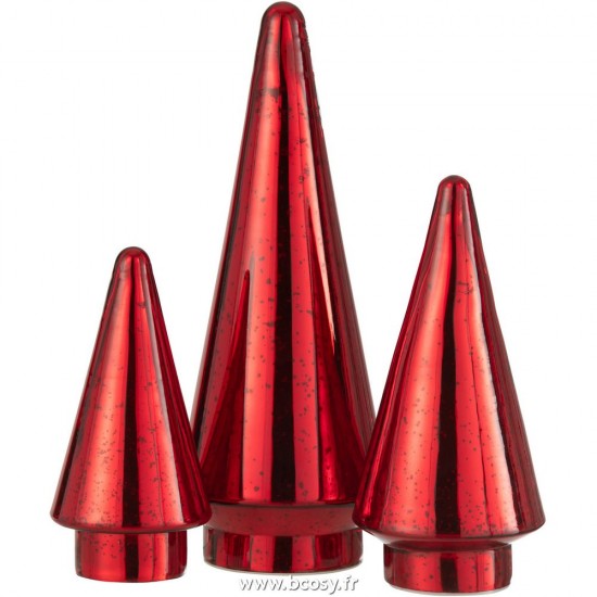 Jolipa J Line Jline Sapin De Noël Led Verre Rouge Large