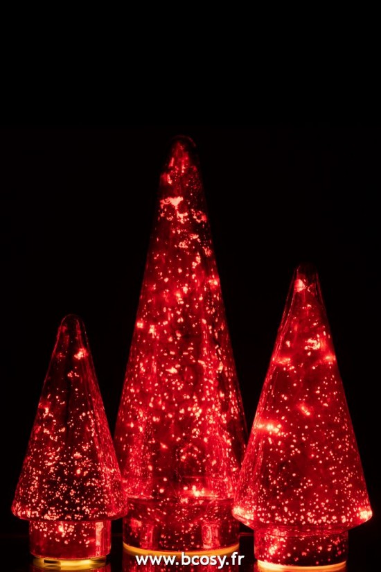 J-Line arbres sapins de noel sur pied J Line Sapin De Noël Led Verre Rouge Large
