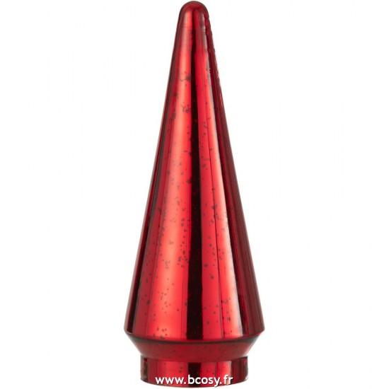 J Line Sapin De Noël Led Verre Rouge Large L14xB14xH35 cm Jline 26757 by Jolipa 26757