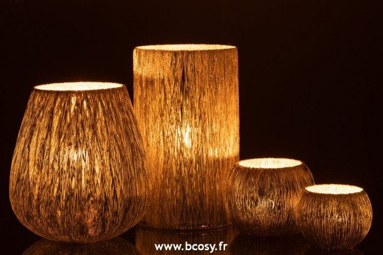 J-Line photophores J Line Phosphore Verre Argent Large