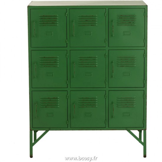 J Line Armoire 9 Portes Metal Vert 114 Jline 2690 by Jolipa 2690