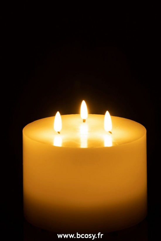 J-Line bougies Jolipa J Line Jline Bougie Led 3 Flames Blanc Medium