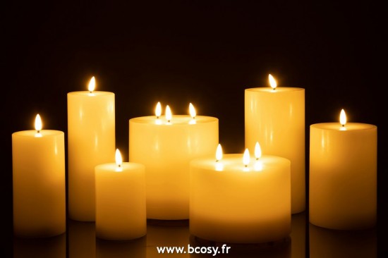 J-Line bougies J Line Bougie Led 3 Flames Blanc Large