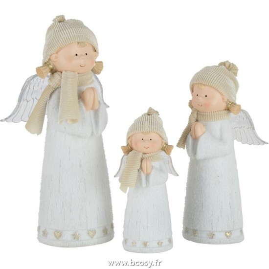 J-Line anges statuettes Jolipa J Line Jline Ange Led Poly Blanc Large