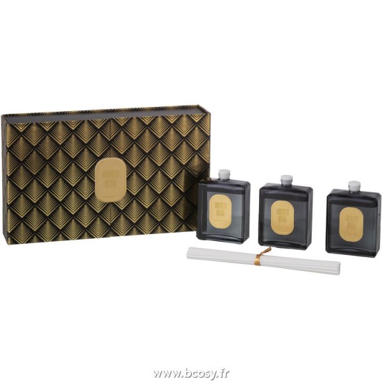 J Line Huile Parfumee Midnight Deluxe Sapphire Amber Tea 3X50L Noir Or L23xB5xH13 cm Jline 27043 by Jolipa 27043
