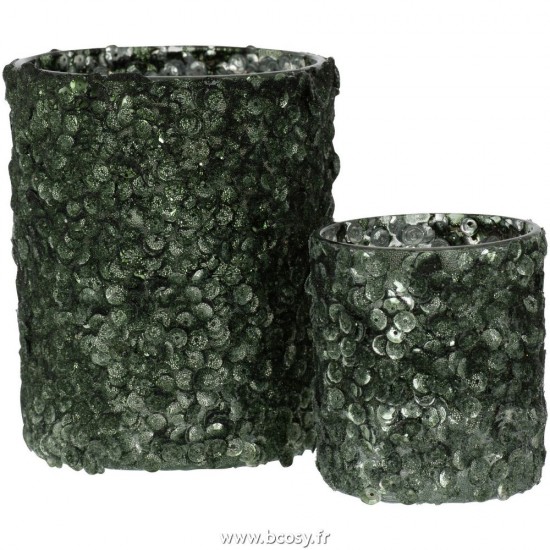 Jolipa J Line Jline Photophore Givre Mat Vert Fonce Large