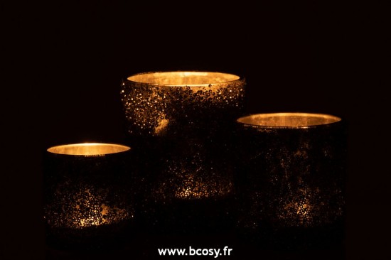 J-Line photophores J Line Photophore Paillettes Verre Fume Gris Large