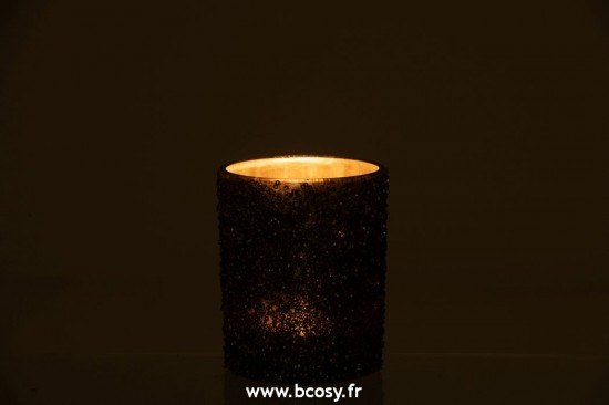 J-Line photophores Jolipa J Line Jline Photophore Paillettes Verre Gris Anthracite Large