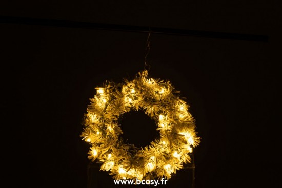 J-Line couronnes Jolipa J Line Jline Couronne De Noel Led Chaud Blanc Plastique Enneige Vert Small