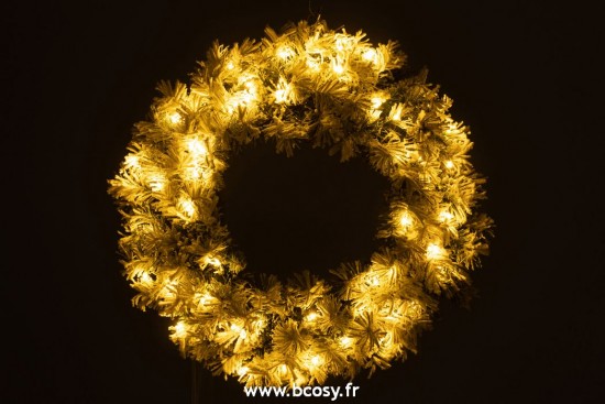 J-Line couronnes Jolipa J Line Jline Couronne De Noel Led Chaud Blanc Plastique Enneige Vert Large
