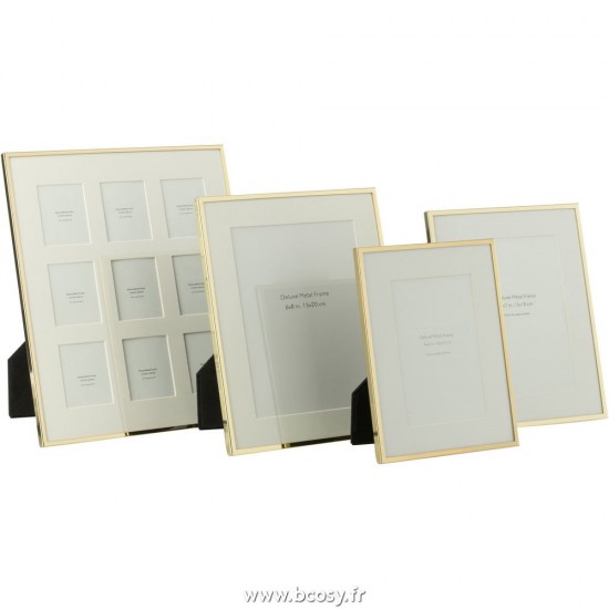 J-Line cadre cadres photo Jolipa J Line Jline Cadre Photo Passe Partout Bord Fn 9 Pieces 5X6,5 Or Argent