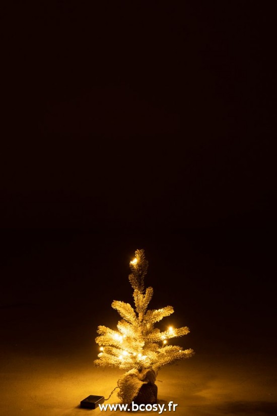 J-Line arbres decos Jolipa J Line Jline Sapin De Noel Enneige Led Piles En Pot Ju Plastique Vert Small