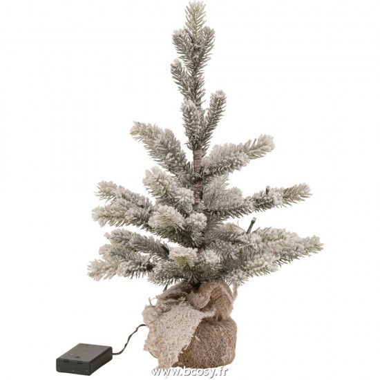 J Line Sapin De Noel Enneige+Led+Piles En Pot Ju Plastique Vert Small L25xB25xH50 cm Jline 27520 by Jolipa 27520