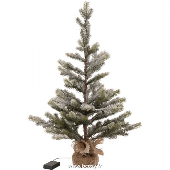 J Line Sapin De Noel Enneige+Led+Piles En Pot Ju Plastique Vert Medium L35xB35xH80 cm Jline 27521 by Jolipa 27521