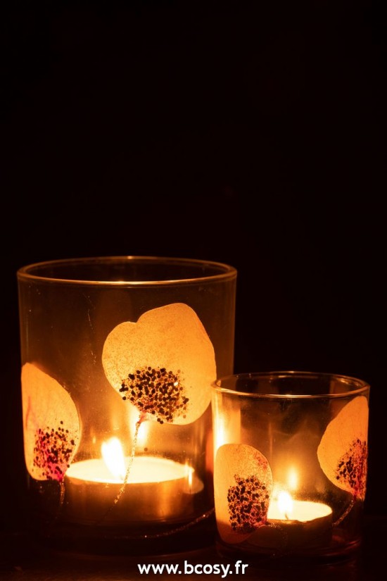 J-Line photophores J Line Photophore Feuille Sechee Ocre Paillettes Medium