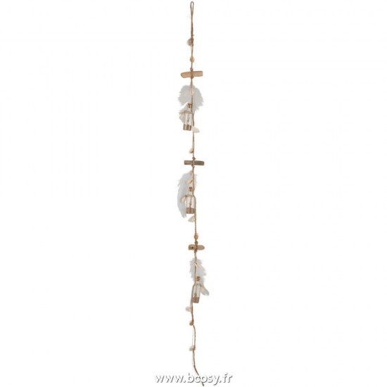 J-Line pendeloques Jolipa Jline Guirlande Bouteilles Plumes Verre Naturel
