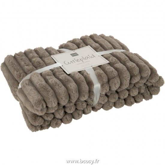 J Line Plaid Corduroy Polyester Gris L180xB130xH2 cm Jline 28031 by Jolipa 28031