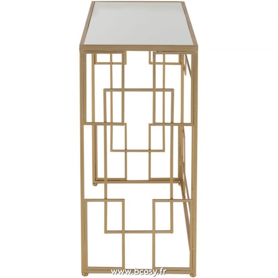 J-Line tables de drapier murales Jolipa J Line Jline Console Lignes Metal Verre Or