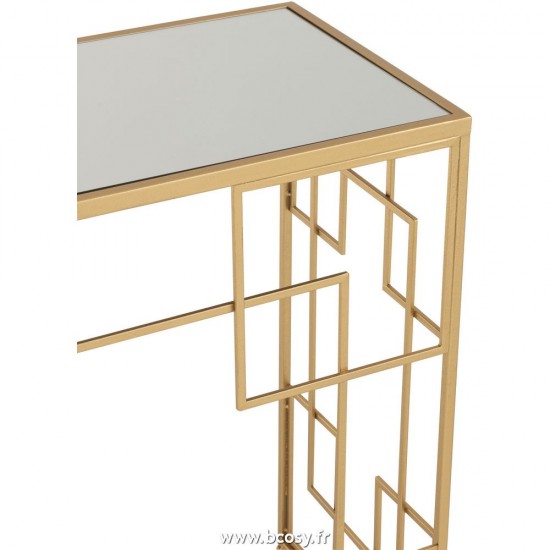 J-Line tables de drapier murales J Line Console Lignes Metal Verre Or
