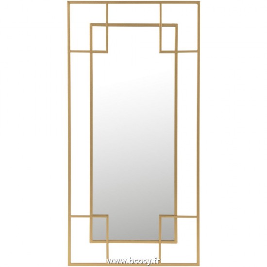 J Line Miroir Lignes Metal Verre Or L60xB3xH120 cm Jline 28702 by Jolipa 28702