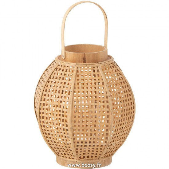 J Line Lanterne Bamboo Naturel L29xB29xH34 cm Jline 28728 by Jolipa 28728