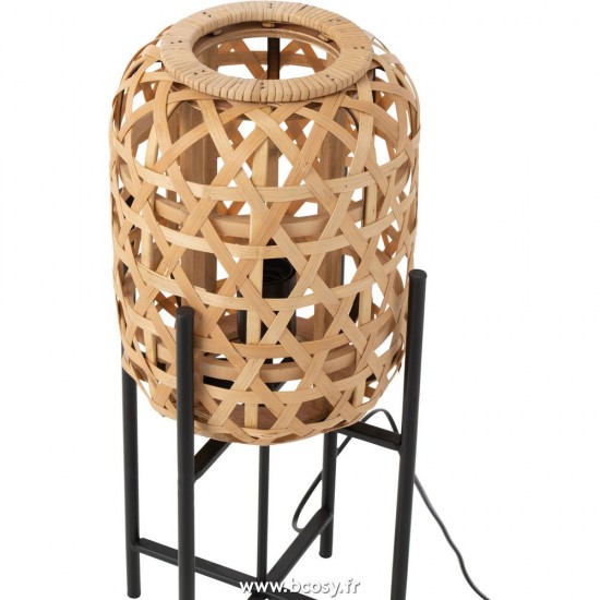 Jolipa J Line Jline Lampe A Pied Bamboo Naturel Small