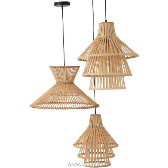 Jolipa J Line Jline Suspension Luminaire A Couche Bamboo Naturel Small