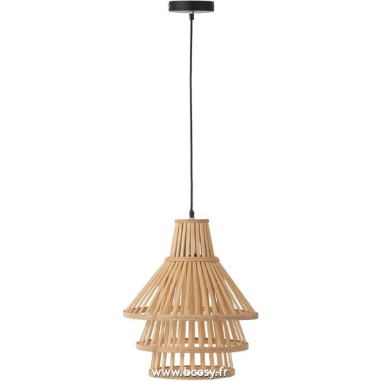 J Line Suspension Luminaire A Couche Bamboo Naturel Medium L36xB36xH42 cm Jline 28740 by Jolipa 28740