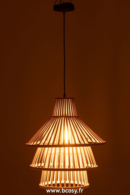 J-Line lampes suspendues suspensions pendantes Jolipa J Line Jline Suspension Luminaire A Couche Bamboo Naturel Large