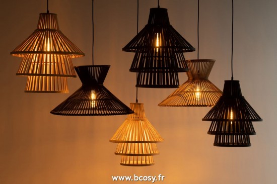 Jolipa J Line Jline Suspension Luminaire A Couche Bamboo Naturel Large