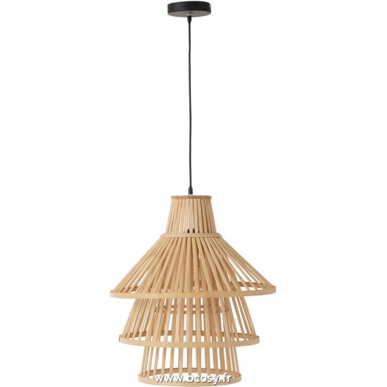 J Line Suspension Luminaire A Couche Bamboo Naturel Large L47xB47xH51 cm Jline 28741 by Jolipa 28741