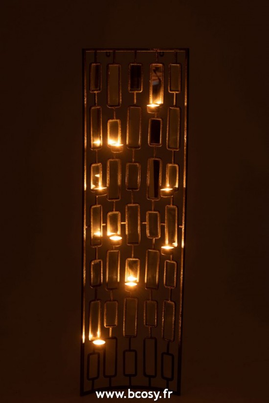 J-Line miroirs Jolipa J Line Jline Wanddeco Photophore Metal Miroir Gris Large