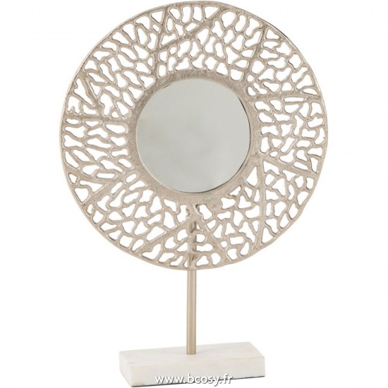 J Line Miroir Corail Base Marbre Metal Champagne L36xB10xH50 cm Jline 28764 by Jolipa 28764