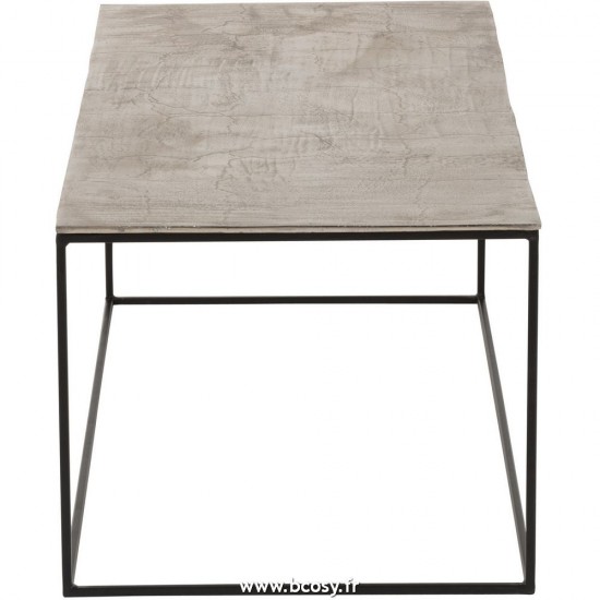 J-Line tables de salon basse Jolipa J Line Jline Table De Salon Rectangle Aluminium Fer Argent Noir
