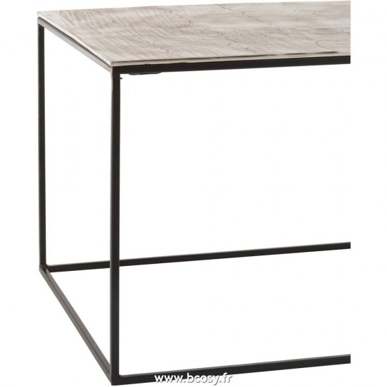 Jolipa J Line Jline Table De Salon Rectangle Aluminium Fer Argent Noir
