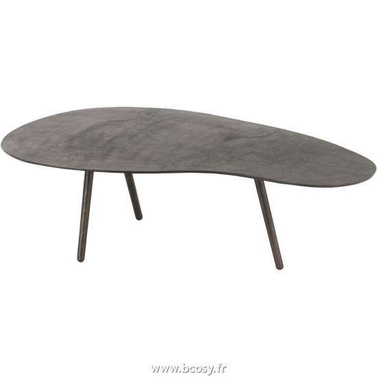 J Line Table De Salon Goutte Aluminium Fer Noir Large L120xB76xH36 cm Jline 28821 by Jolipa 28821