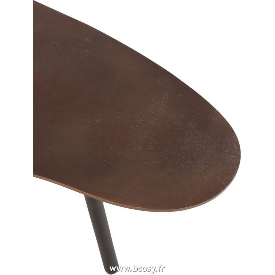 Jolipa J Line Jline Table De Salon Goutte Aluminium Fer Marron Small