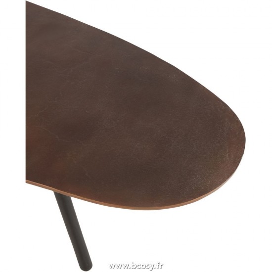 Jolipa J Line Jline Table De Salon Goutte Aluminium Fer Marron Large