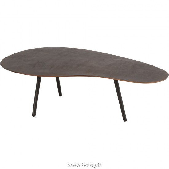 J Line Table De Salon Goutte Aluminium Fer Marron Large L120xB56xH36 cm Jline 28824 by Jolipa 28824