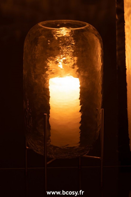 J-Line vases Jolipa J Line Jline Vase Rond Pied Verre Transparent Large