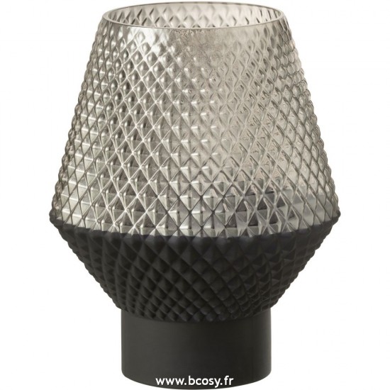 J Line Vase Motif Verre Gris Small L18xB22xH22 cm Jline 28895 by Jolipa 28895