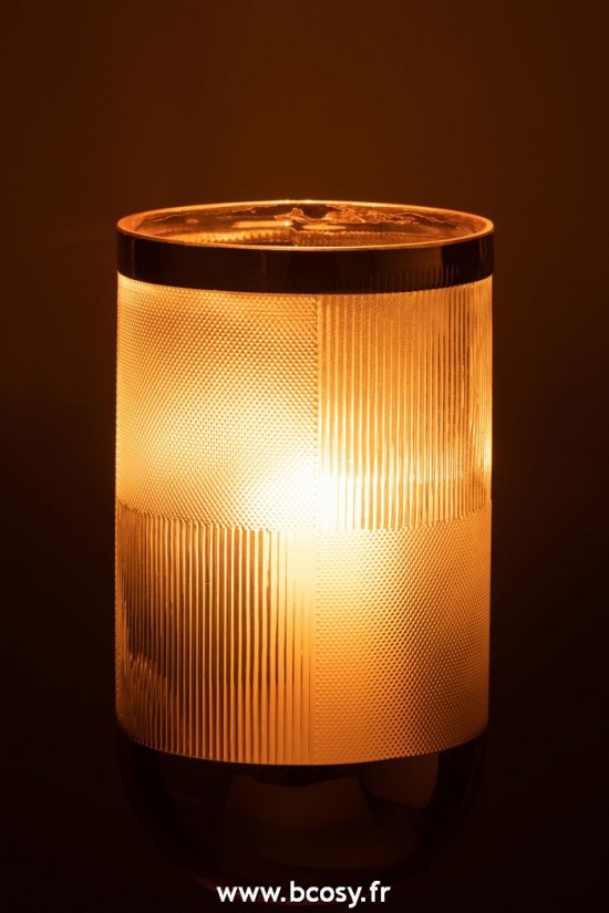 J-Line vases Jolipa J Line Jline Vase Cylindre Motif Verre Transparent Or Large