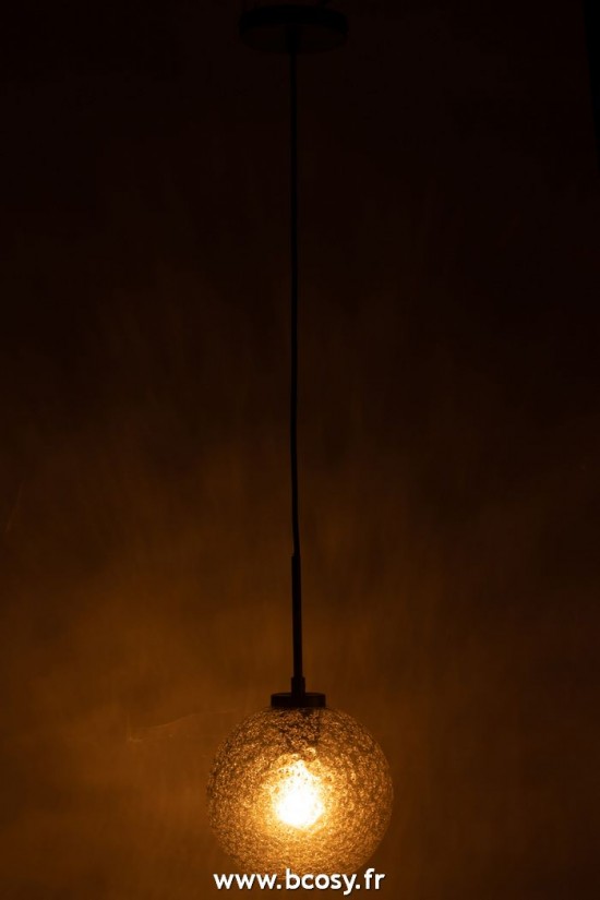 J-Line lampes suspendues suspensions pendantes Jolipa J Line Jline Lampe Boule Pois Verre Gris Small