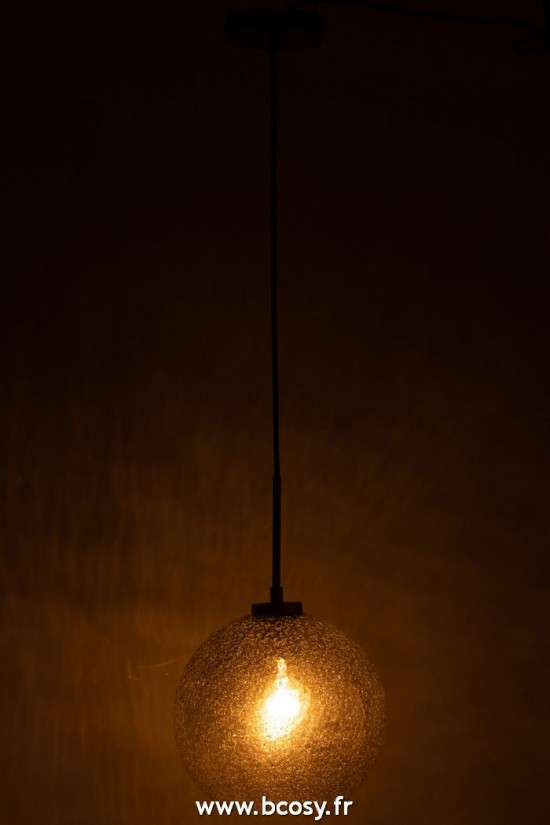 J-Line lampes suspendues suspensions pendantes Jolipa J Line Jline Lampe Boule Pois Verre Gris Large