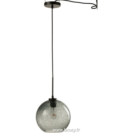 J Line Lampe Boule Pois Verre Gris Large L26xB26xH40 cm Jline 28957 by Jolipa 28957